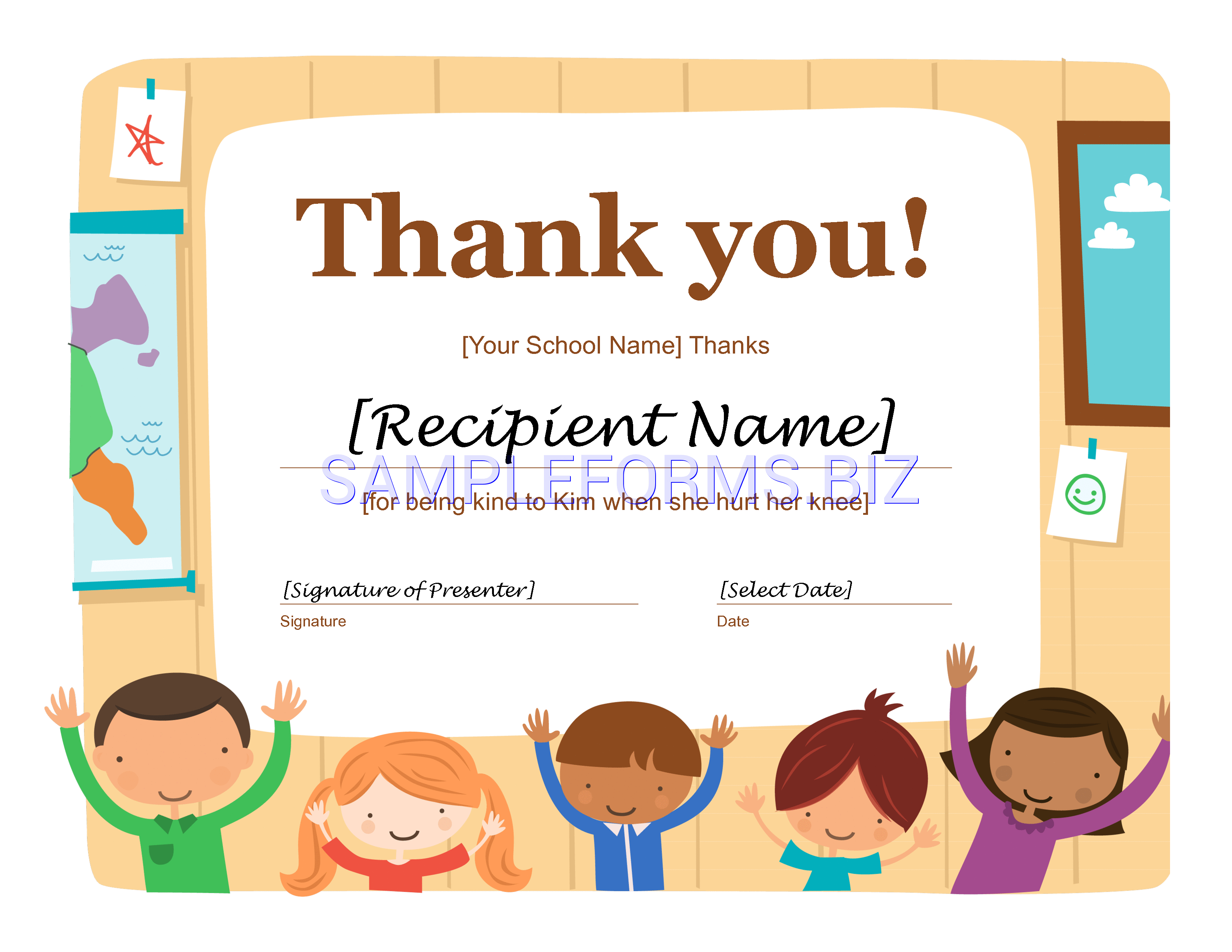 Preview free downloadable Thank You Certificate 1 in PDF (page 1)